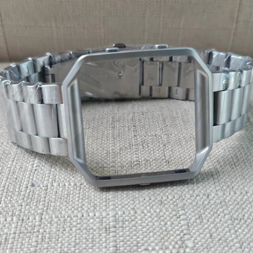 Oitam Replacement Band for Fit Bit BLAZE Silver Tone Metal Strap Size 9 inches - Picture 3 of 9